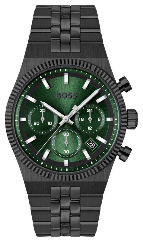 Image of BOSS 1514308 CANDOR PRIME Quartz Chronograph (41mm) Green Watch