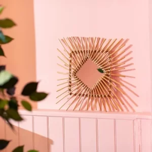 Image of Sass & Belle Square Rattan Starburst Mirror