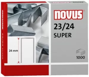 Image of Novus No. 23/24 Super Staples 23 Gauge Wire 24mm Shank (Pack 1000)
