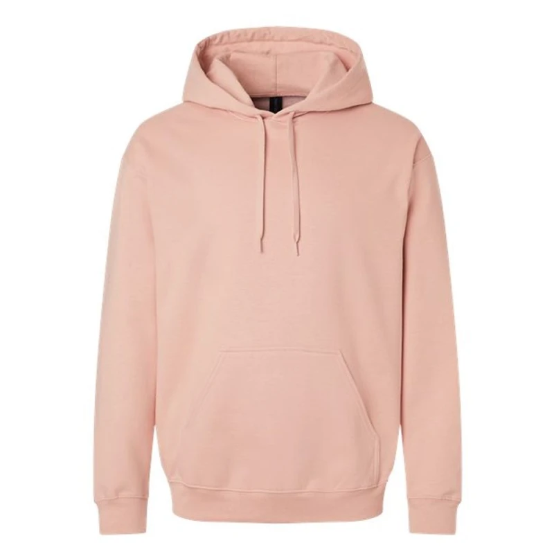 Image of Gildan Mens Softstyle Fleece Midweight Hoodie in Rose Size: Large Rose Male L