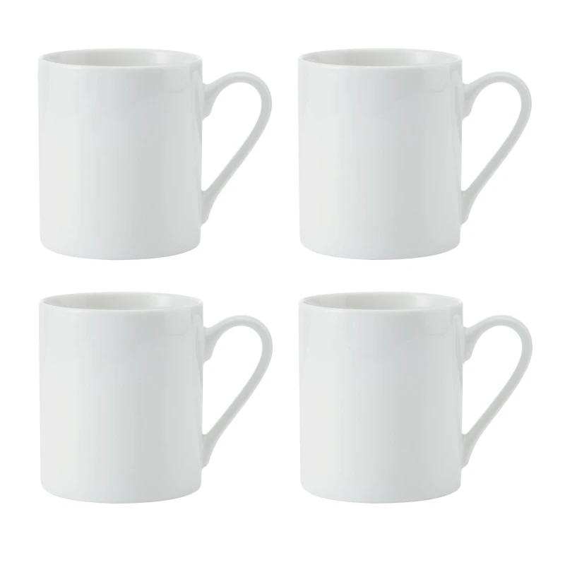 Image of Mikasa Egret China Mugs, Set of 4, 380ml White White