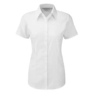 Image of Russell Womens/ladies Herringbone Short Sleeve Work Shirt (2XL) (White)