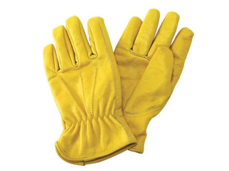 Image of Kent & Stowe Luxury Leather Gardening Gloves Heavy Duty Fleece Lined Medium