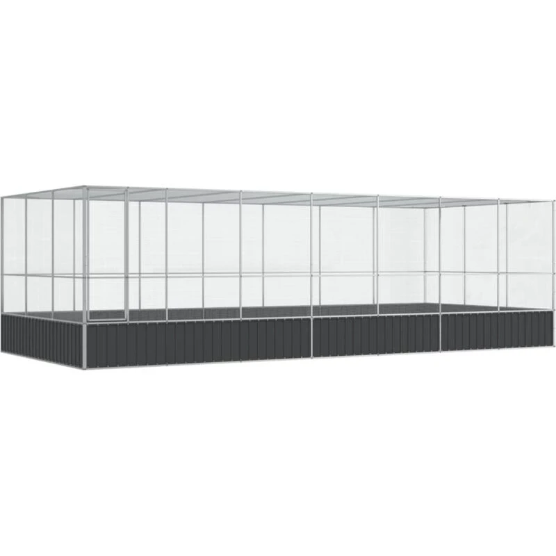 Image of VIDAXL Vidaxl - Aviary with Extension Silver 725x307x212cm Steel 8721012424739