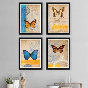 Image of SET_104 Multicolor Decorative Framed Painting (4 Pieces)
