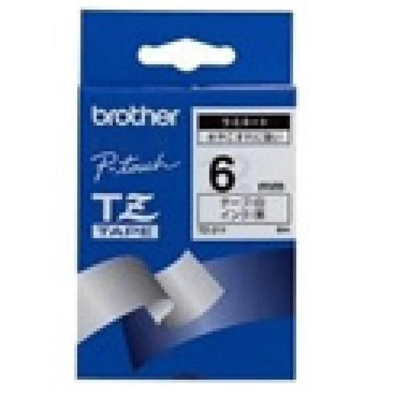 Image of Brother Black on White Gloss Laminated Tape. 6mm label-making tape TZ