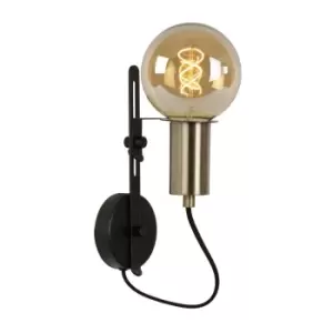 Image of Lucide Malcolm Modern Wall Light 1xE27 Black