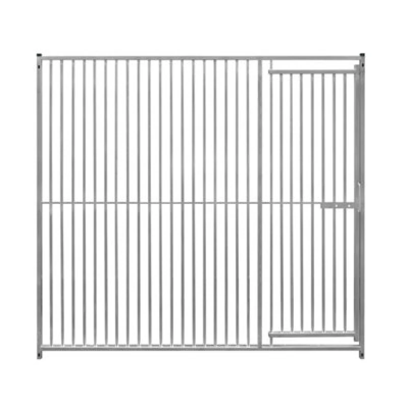 Image of Monstershop 2m Dog Run Panel With Door - 5cm Bar Spacing Silver
