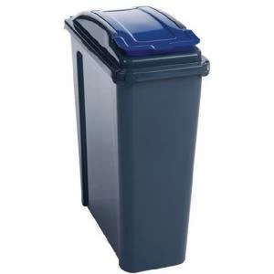 Image of VFM Recycling Bin With Lid 25 Litre Blue 384286