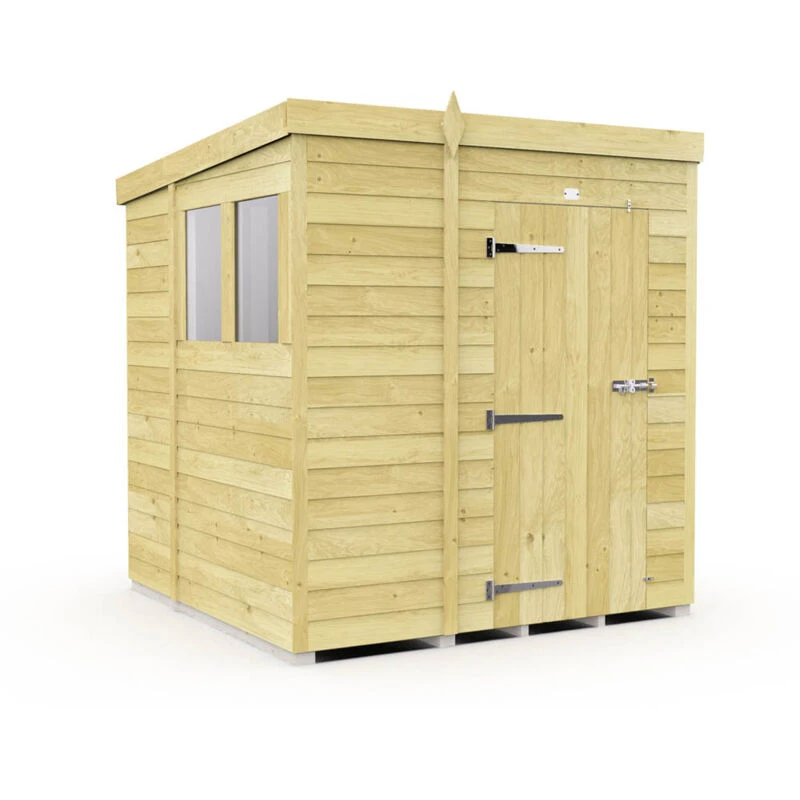 Image of Flat Pack Sheds DIY Sheds 6 x 6 Pent Shed, Brown 6X6PFF