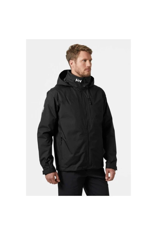 Image of Helly Hansen Sport Mens Crew Hooded Midlayer Sailing Jacket 2.0 in Black Size: Small Black Male S