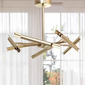 Image of Iconic Curin 12 Way 12W LED Gold Pendant Ceiling Light