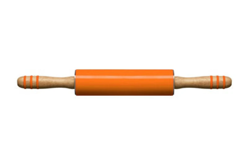 Image of Premier Housewares Non Stick Zing Red Silicone Rolling Pin, Heat Resistant Rolling Pin, Durable Wooden Pin For KItchen Orange