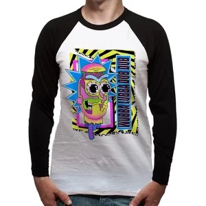 Image of Rick And Morty - Pop Culture Mens Medium Baseball Shirt - White
