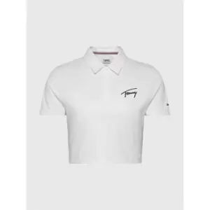 Image of Tommy Jeans Cropped Chest Signature Top - Cream