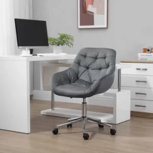 Image of Polwhele Velvet Office Chair, Dark Grey