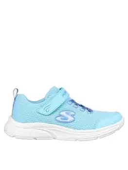 Image of Skechers Wavy Lites Blissfully Free Trainer, Blue, Size 2 Older