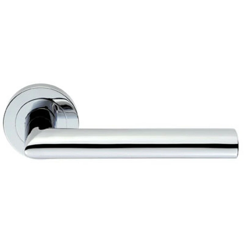 Image of Loops PAIR Straight Mitred Bar Handle on Round Rose Concealed Fix Polished Chrome Multi