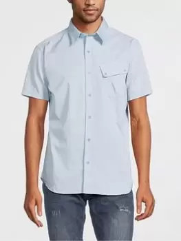 Image of Belstaff Pitch Short Sleeve Oxford Shirt - Light Blue