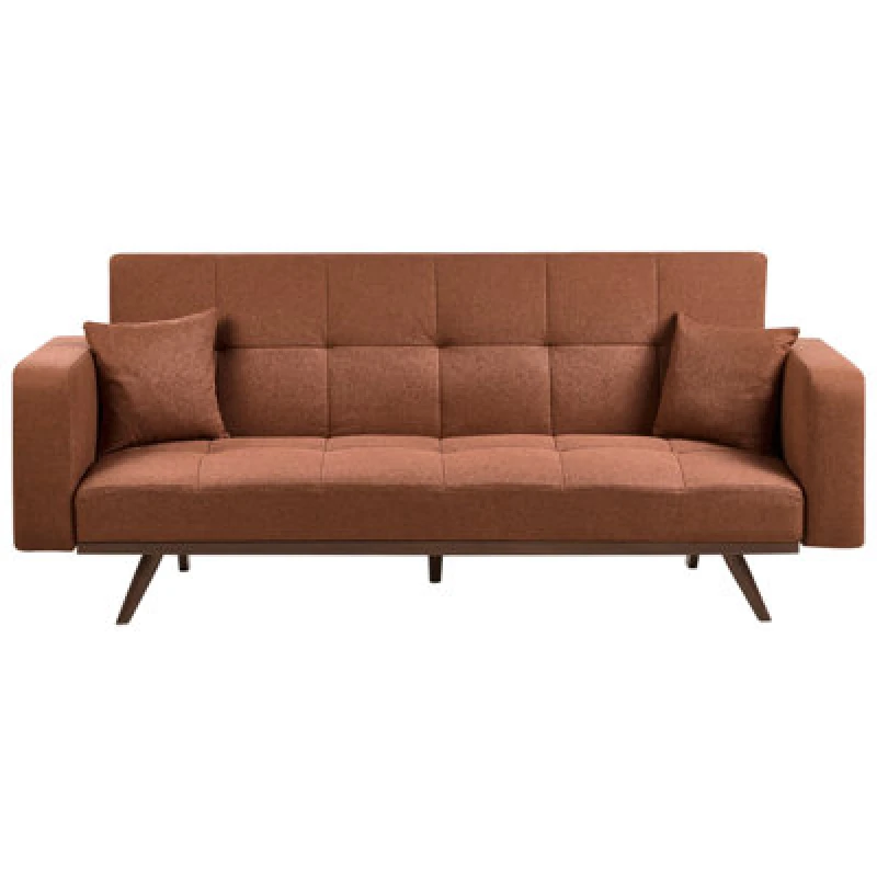 Image of Beliani Sofa Bed 3 Seater Hjulby Golden Brown