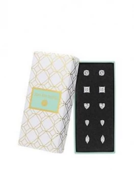 Image of Jon Richard Pack Of 5 Cubic Zirconia Stud Earrings