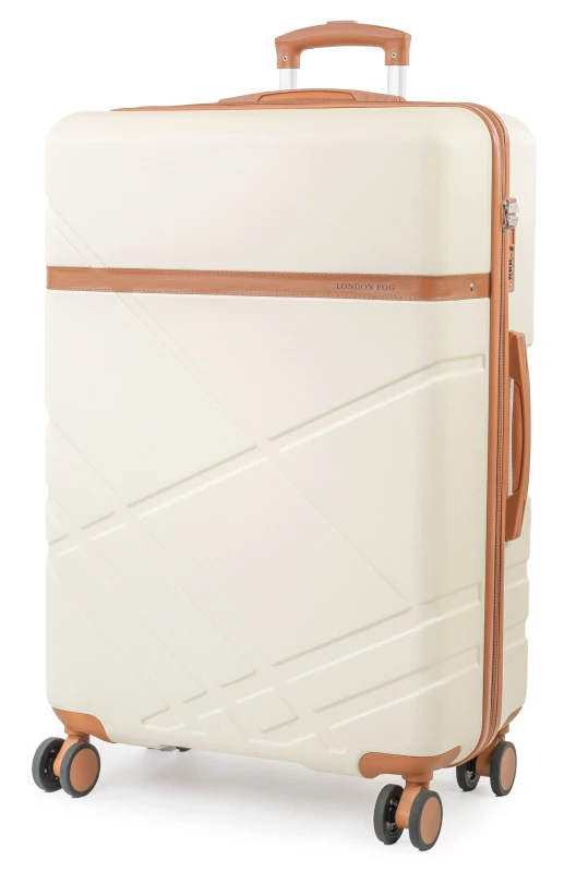Image of London Fog Eton Hardshell Suitcase Wheeled Matching Luggage - Cream Cream S