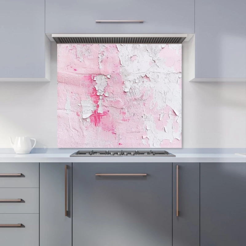 Image of Warren Reed - Designer Light Pink Textured Effect Kitchen Splashback Size: 900mm x 750mm Pink Unisex 900mm x 750mm
