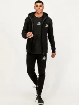Image of Kings Will Dream Kings Will Dream Fawsley Zip Through Hoodie Tracksuit, Black, Size XL, Men
