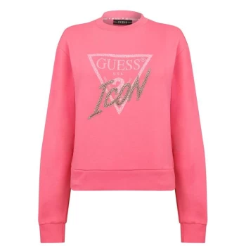 Image of Guess Guess Icon Sweatshirt - Pink