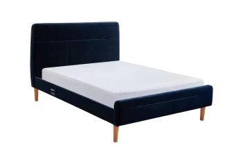 Image of Koble Nodd Smart Double Velvet Bed Frame - Blue