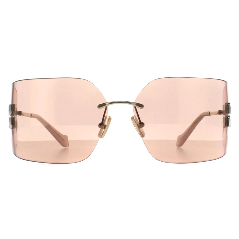 Image of Miu Miu Miu Miu Women Rimless Pale Gold Pink Mirror MU54YS Gold One Size Female 8056262142585