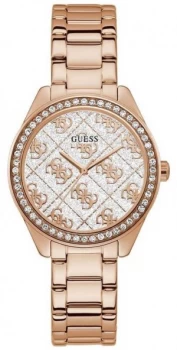 Image of Guess Womens Sugar Rose Gold Tone Steel Bracelet Watch