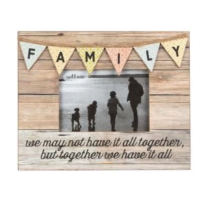 Image of Sass & Belle Family Rustic Bunting Photo Frame