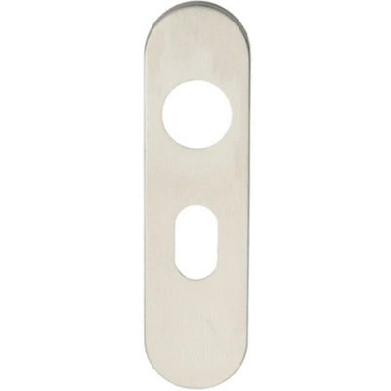 Image of Loops PAIR Radius UK Oval Cylinder Plate Cover 170 x 45 x 8mm Satin Steel Metallics unisex