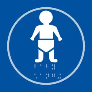 Image of Baby Changing Blue Braille Sign