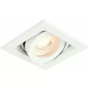 Image of Loops - Single Square Adjustable Head Ceiling Spotlight White GU10 50W Box Downlight