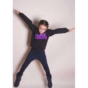 Image of Black Sabbath - Wavy Logo Kids 12 - 13 Years Sweatshirt - Black