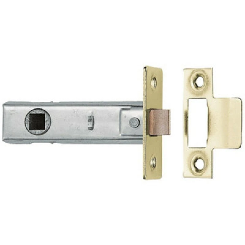 Image of Loops 64mm Tubular Mortice Door Latch Plates & Fixings Included Electro Brassed Metallics unisex