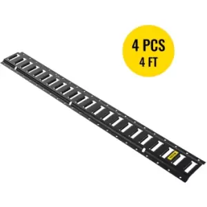 Image of VEVOR E-Track Tie-Down Rail, 4PCS 4-FT Steel Rails with Standard 1" x 2.5" Slots, Compatible with O and D Rings & Tie-Offs and Ratchet Straps &
