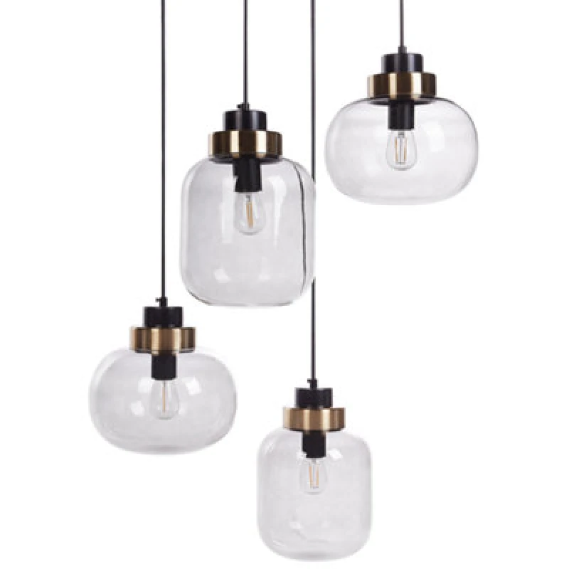 Image of Beliani Pendant Lamp Zayande Glass Light Grey