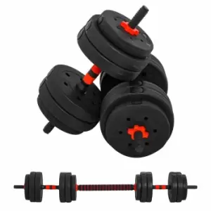 Image of Homcom 25Kg Adjustable 2 In 1 Barbell Dumbbells Weight Set For Body Fitness