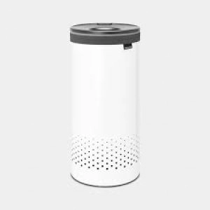 Image of Laundry Bin 35l White Grey Lid.