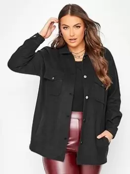 Image of Yours Sweat Shacket. Black, Size 20, Women