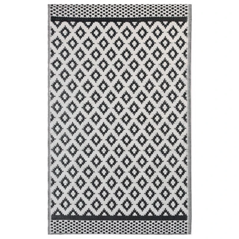 Image of Beliani Outdoor Rug Thane Black 120 X 180 Cm