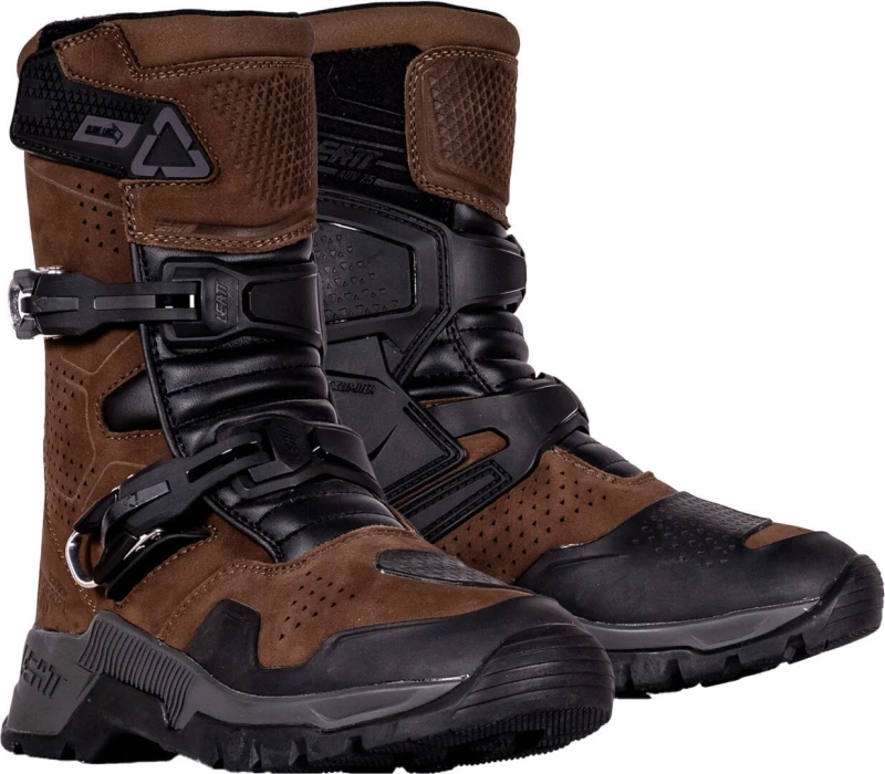 Image of Leatt ADV Hydradri 7.5 Short waterproof Motorcycle Boots, brown, Size 45 46 for Men