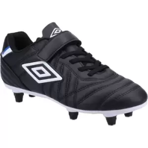 Image of Umbro Speciali Liga Soft Ground Jnr Football Boot Unisex Black/White UK Size 3