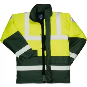 Image of Portwest S466YGRXL - sz XL Hi-Vis Contrast Traffic Jacket - Yellow/Green