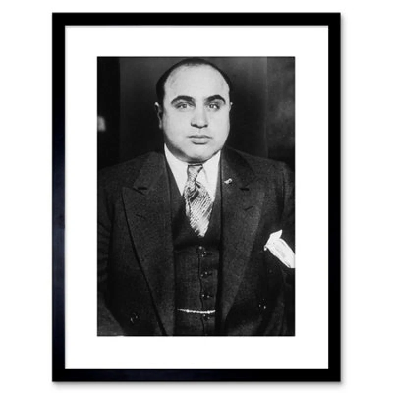 Image of Artery8 Wall Art Print Al Capone 1935 Photo Chicago Gangster Artwork Framed 9X7 Inch