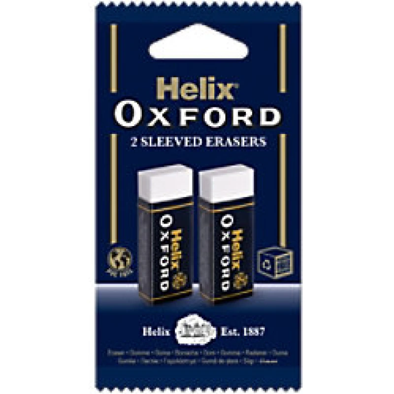 Image of Helix Oxford Erasers Pack Of 2, White 980800121