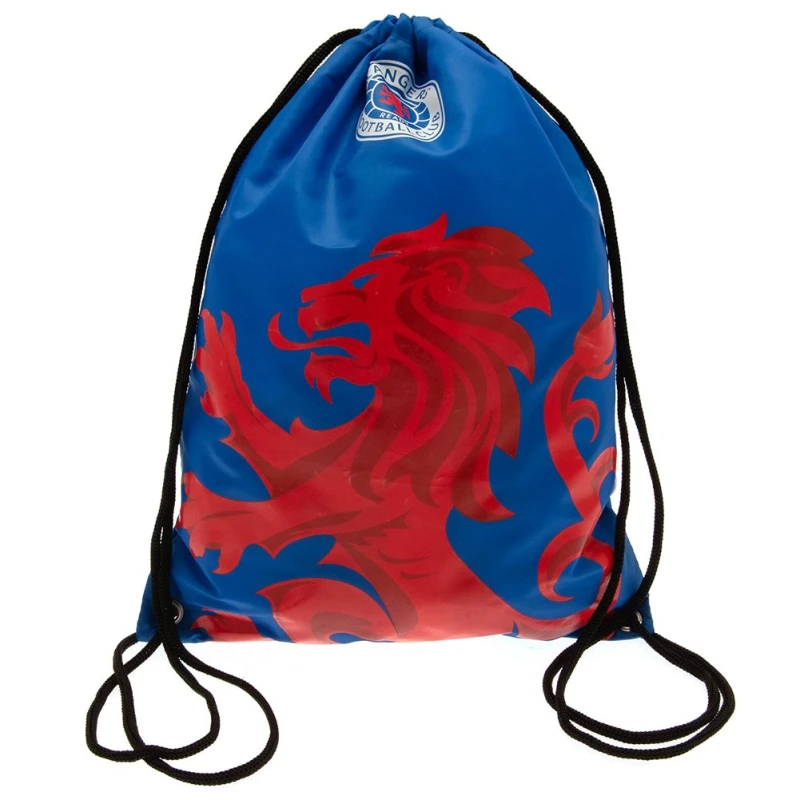 Image of Rangers FC Mens Crest Drawstring Bag in Blue Blue Male